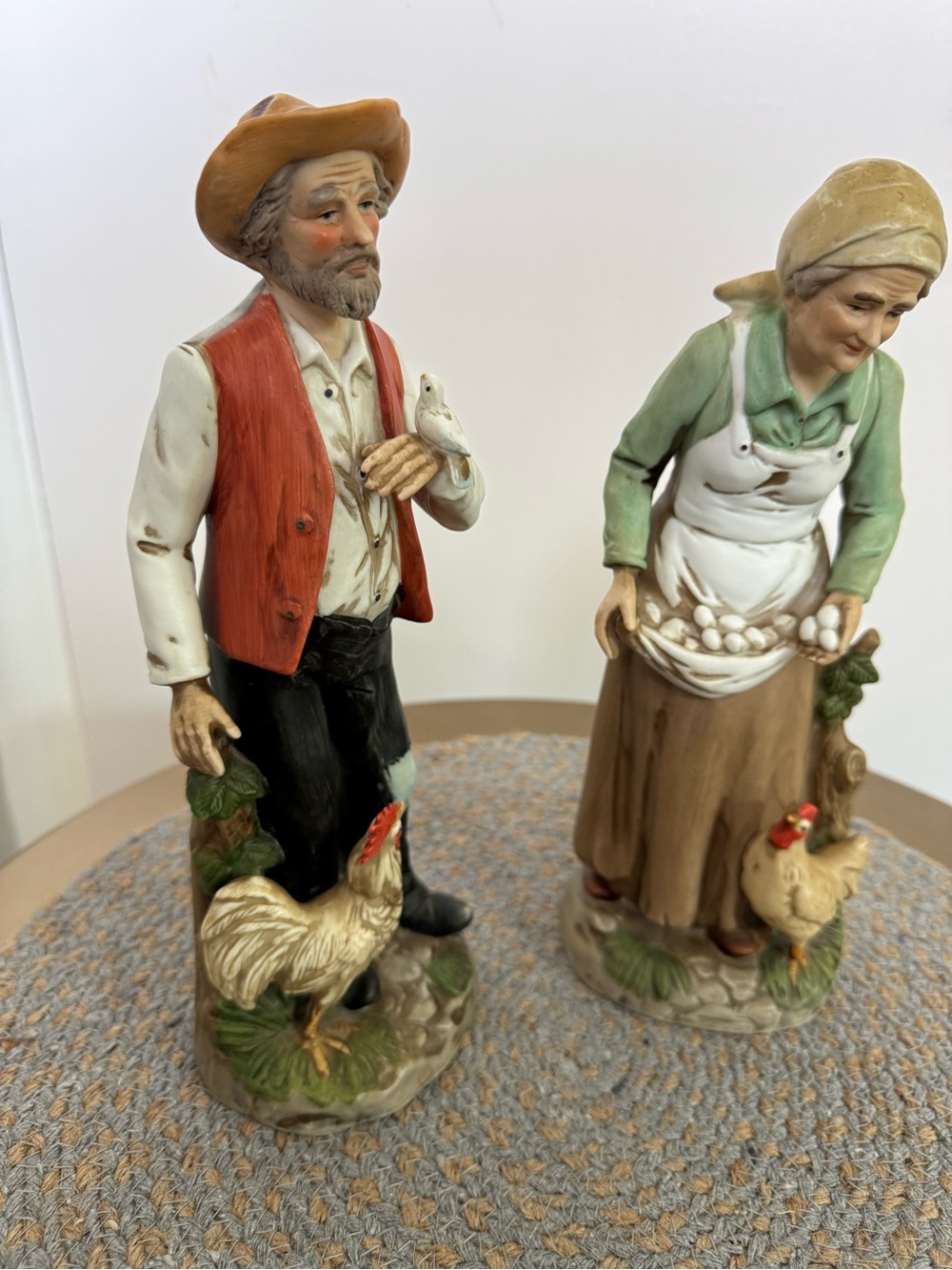 Vintage Homeco 1434 Farm Couple Porcelain Figurine Set